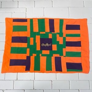 Crown Royal Patchwork Pillowcase Purple Green Orange Upcycled Home Decor 25x17